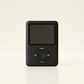 Black MP3 Pod music player — studio product photo